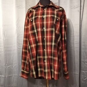 Roper Men's Burgundy Plaid Button Down Shirt